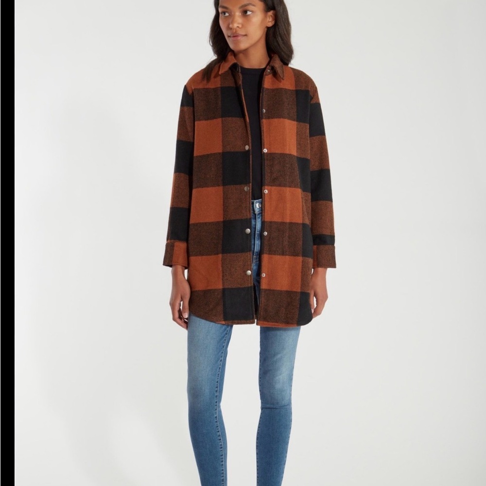 BB Dakota by Steve Madden Black and Tan Checkered Utility Jacket